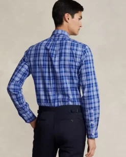 Niebieska koszula w kratę Custom Fit