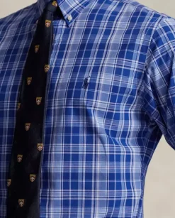 Niebieska koszula w kratę Custom Fit