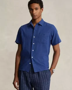 Niebieska koszula z krótkim rękawem Classic Fit