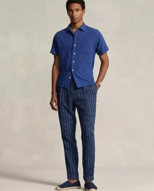Niebieska koszula z krótkim rękawem Classic Fit