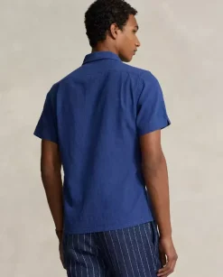Niebieska koszula z krótkim rękawem Classic Fit