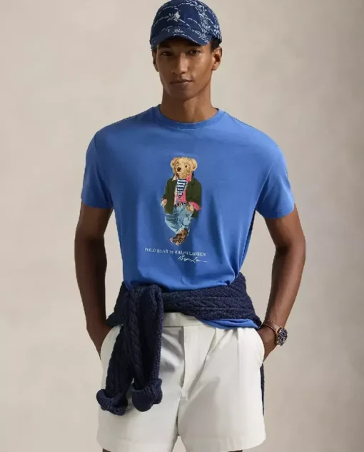Niebieska koszulka Polo Bear Classic Fit