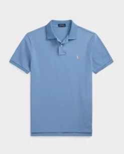 Niebieska koszulka polo Custom Slim Fit
