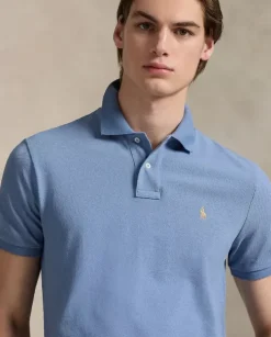 Niebieska koszulka polo Custom Slim Fit
