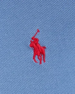 Niebieska koszulka polo Custom Slim Fit