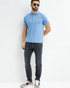 Niebieska koszulka polo Classic Fit