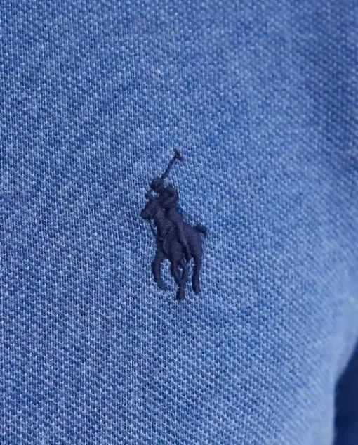 Niebieska koszulka polo Custom Slim Fit