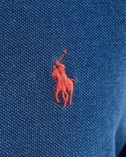 Niebieska koszulka polo Custom Slim Fit