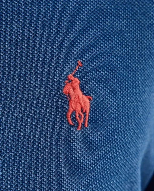 Niebieska koszulka polo Custom Slim Fit