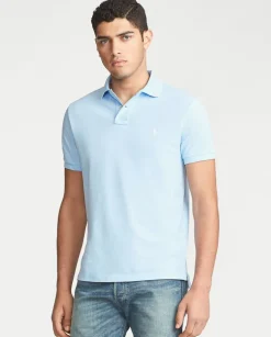 Niebieska koszulka polo Slim Fit Mesh