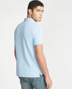 Niebieska koszulka polo Slim Fit Mesh