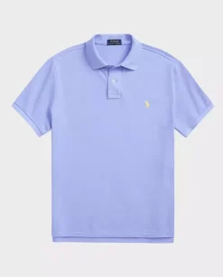 Niebieska koszulka polo z haftowanym logo