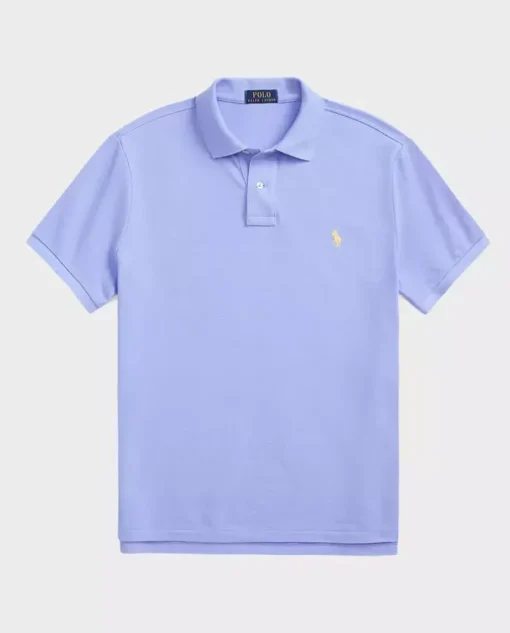 Niebieska koszulka polo z haftowanym logo