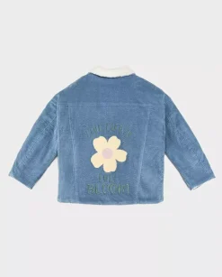 Niebieska kurtka Teddy Air Blue Flowers