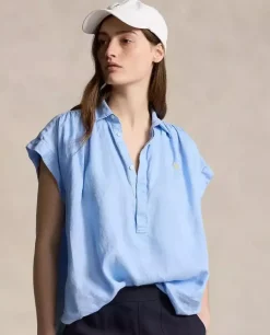 Niebieska lniana koszula