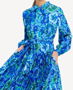 Niebieska maxi sukienka w kwiaty Roma
