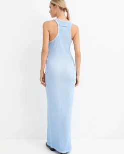 Niebieska sukienka maxi