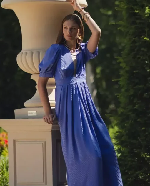 Niebieska sukienka maxi Werona