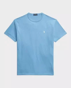 Niebieski bawełniany t-shirt Classic Fit