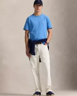 Niebieski bawełniany t-shirt Classic Fit