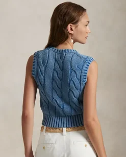Niebieski dzianinowy top