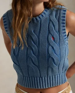 Niebieski dzianinowy top