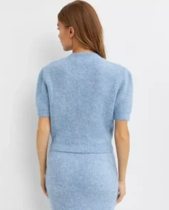 Niebieski dzianinowy top