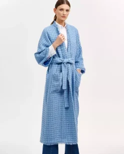 Niebieski płaszcz oversize Chlo