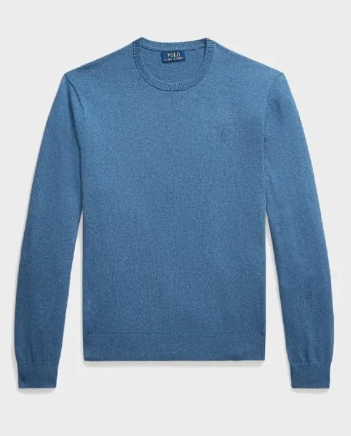 Niebieski sweter z logo