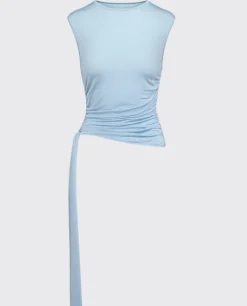 Niebieski top z drapowaniem Mira