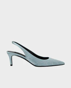 Niebieskie buty typu slingback