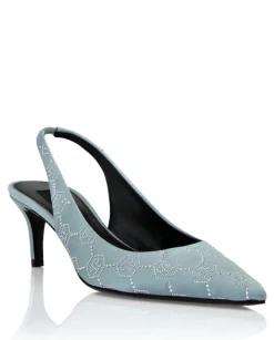 Niebieskie buty typu slingback