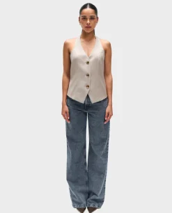 Niebieskie jeansy loose fit