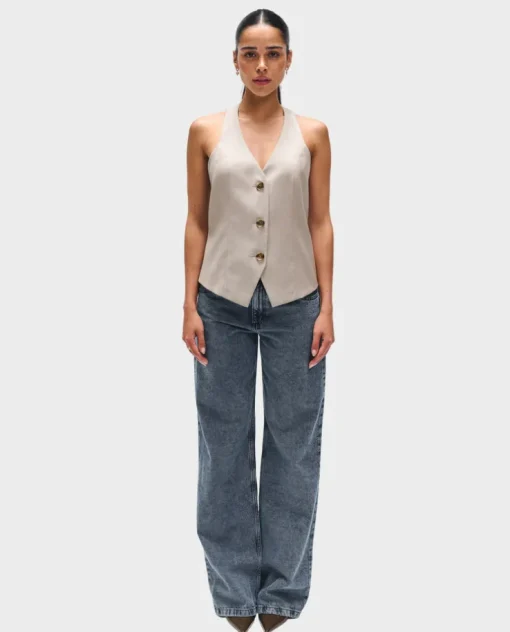 Niebieskie jeansy loose fit