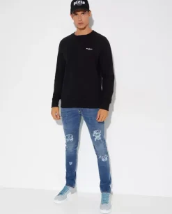 Niebieskie jeansy Paisley Super Straight