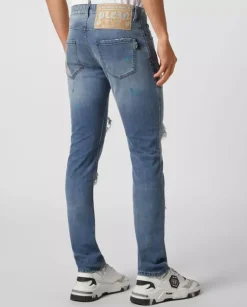 Niebieskie jeansy Paisley Super Straight