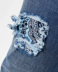 Niebieskie jeansy Paisley Super Straight