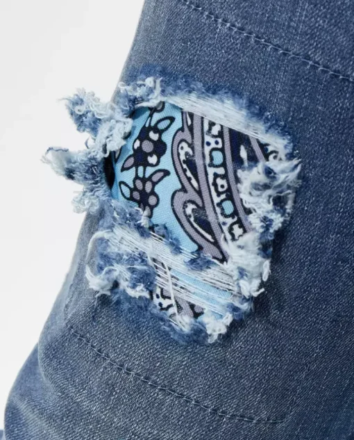 Niebieskie jeansy Paisley Super Straight