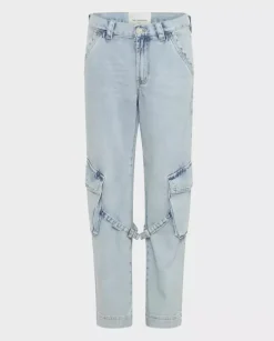 Niebieskie jeansy w typie cargo