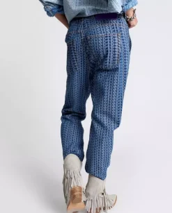 Niebieskie jeansy z monogramem Boyfriend