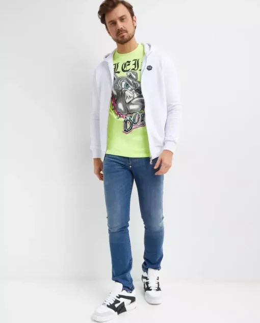 Niebieskie jeansy z naszywką Slim Fit