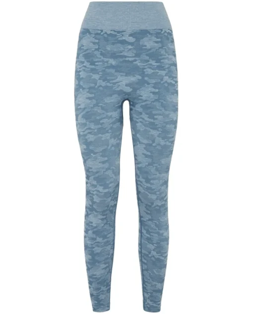 Niebieskie legginsy sportowe z printem