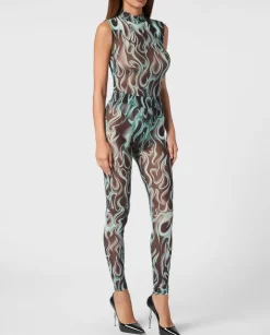 Niebieskie legginsy z nadrukiem