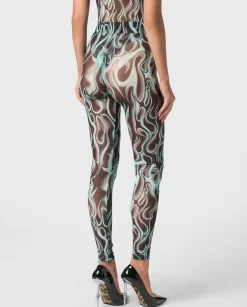 Niebieskie legginsy z nadrukiem