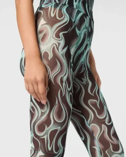 Niebieskie legginsy z nadrukiem