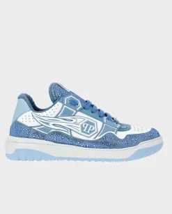 Niebieskie sneakersy z kryształkami