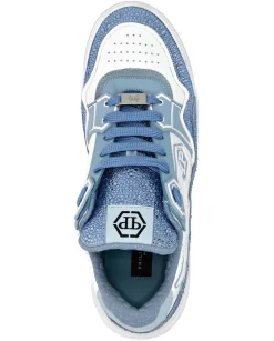 Niebieskie sneakersy z kryształkami