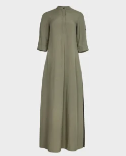 Oliwkowa sukienka maxi
