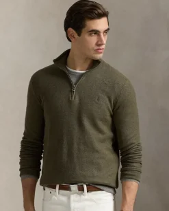Oliwkowy sweter Regular Fit