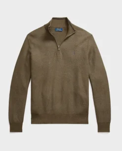 Oliwkowy sweter Regular Fit